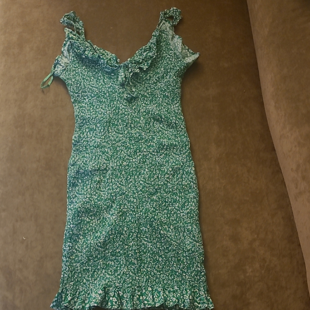 Japna Green Floral Mini Dress